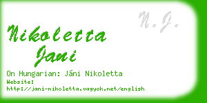 nikoletta jani business card