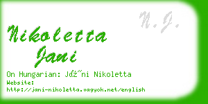 nikoletta jani business card